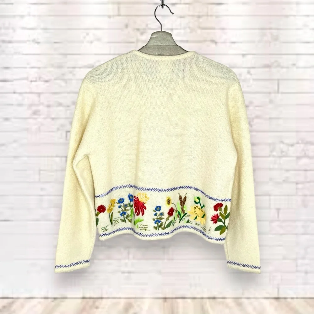 Susan Bristol Vintage 1997 Wool Cardigan Sweater Size M - Picture 2 of 7